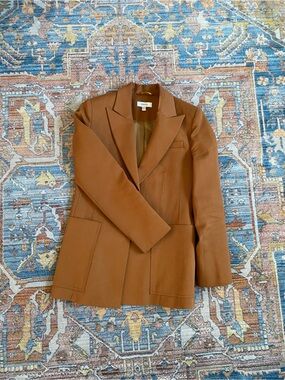 Camel Brown Minimalist Tailored Blazer